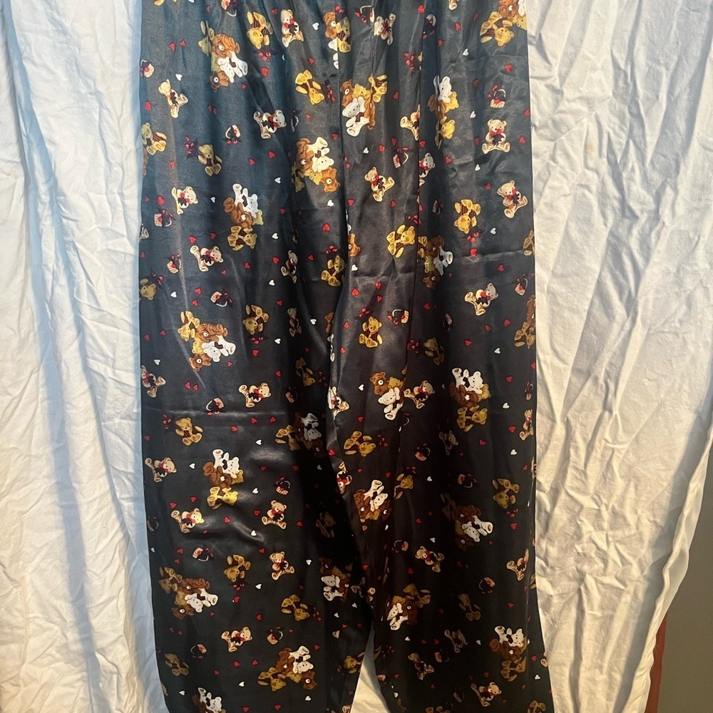 Jenny Buchanan Pajama Set Womens medium teddy bears and hearts forest green - Picture 5 of 8